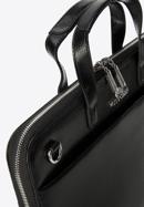 13-Zoll-Laptoptasche aus Leder für Damen, slim, schwarz-silber, 95-4E-648-3, Bild 4