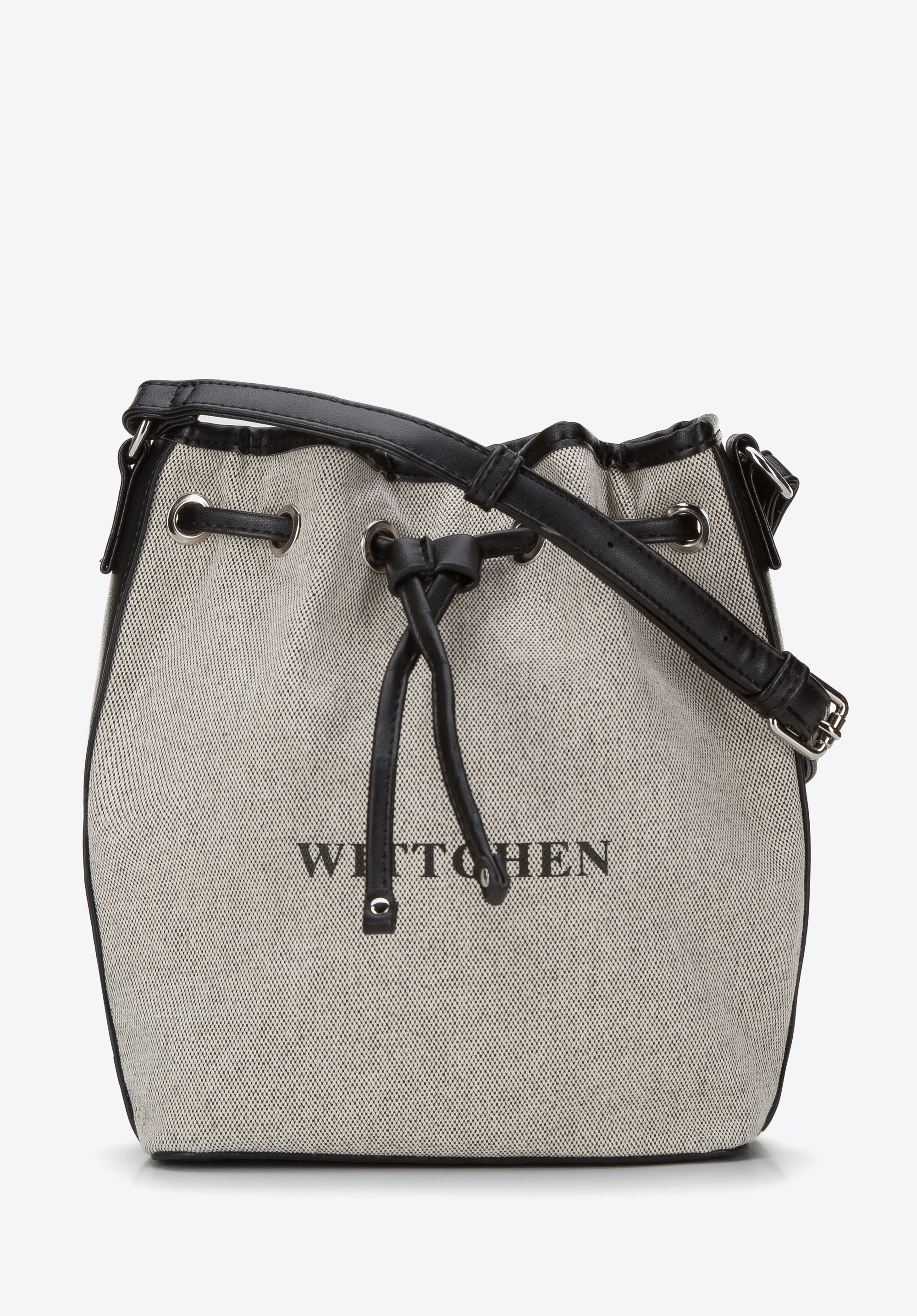 Beuteltasche im Cargo-Stil, schwarz-silber, 94-4Y-503-1, Bild 1