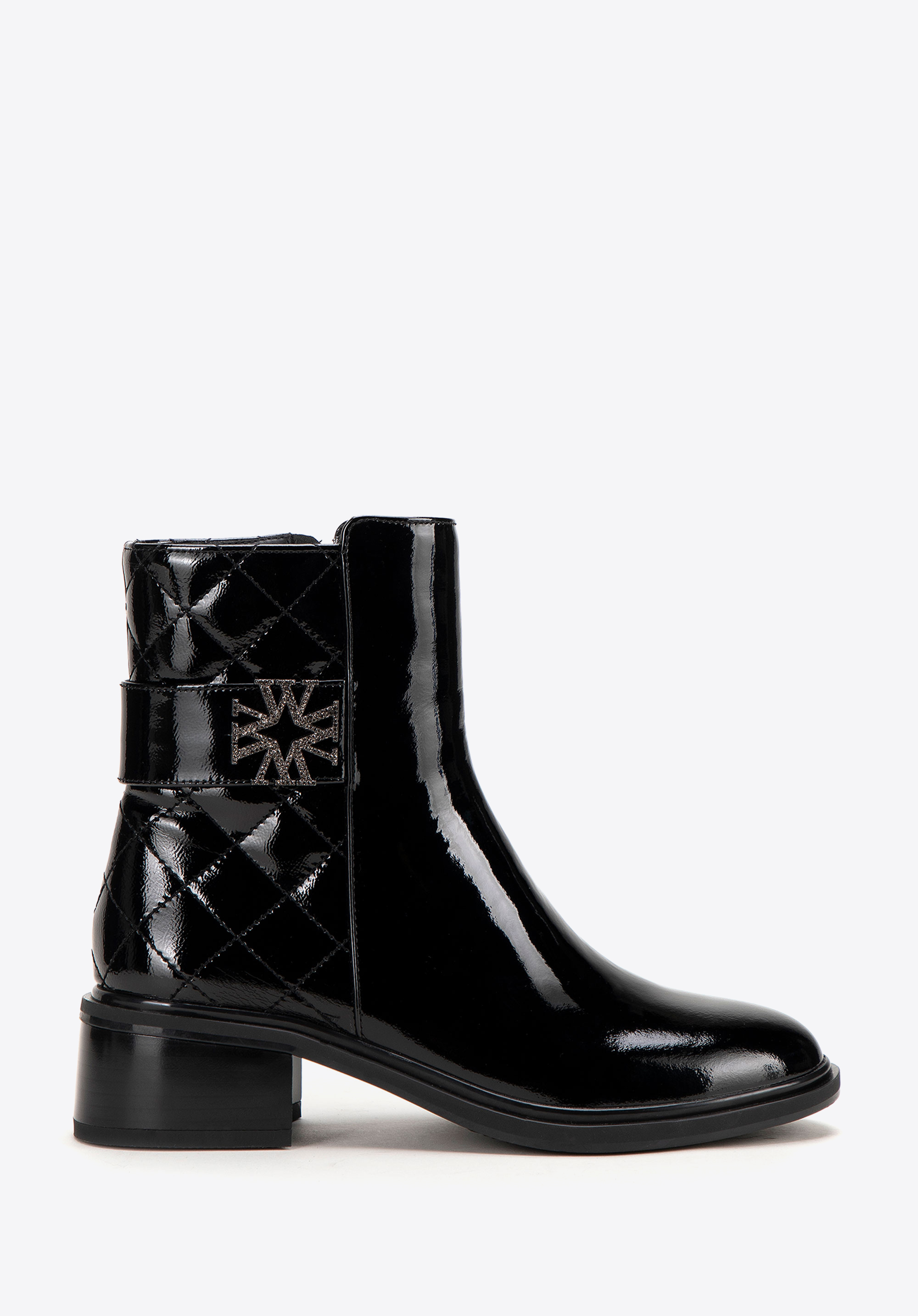 Damen Gesteppte Leder Chelsea Stiefel, schwarz-silber, 99-D-506-1L-38, Bild 1