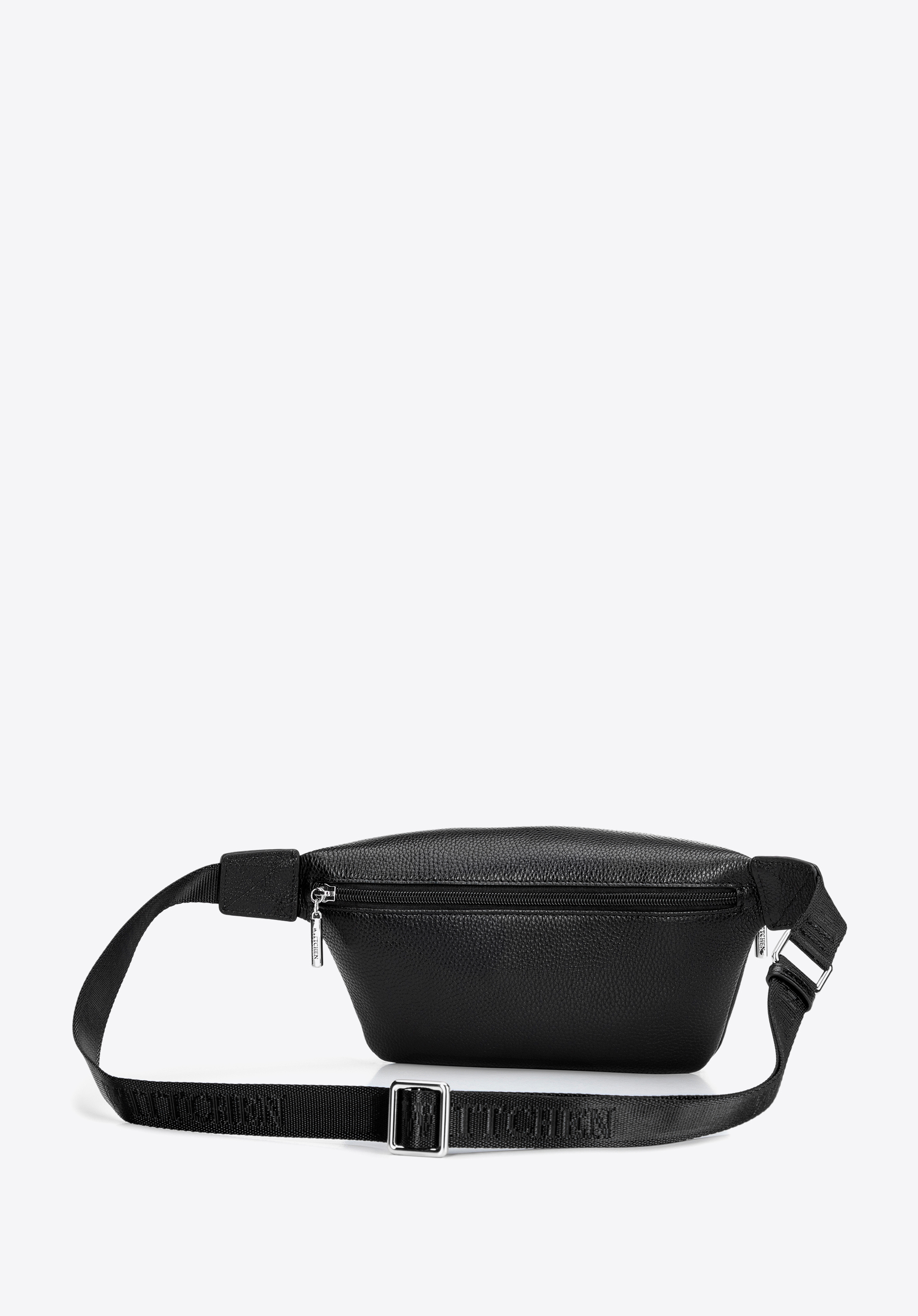 Damen-Gürteltasche aus Leder, schwarz-silber, 101-3E-613-1S, Bild 1