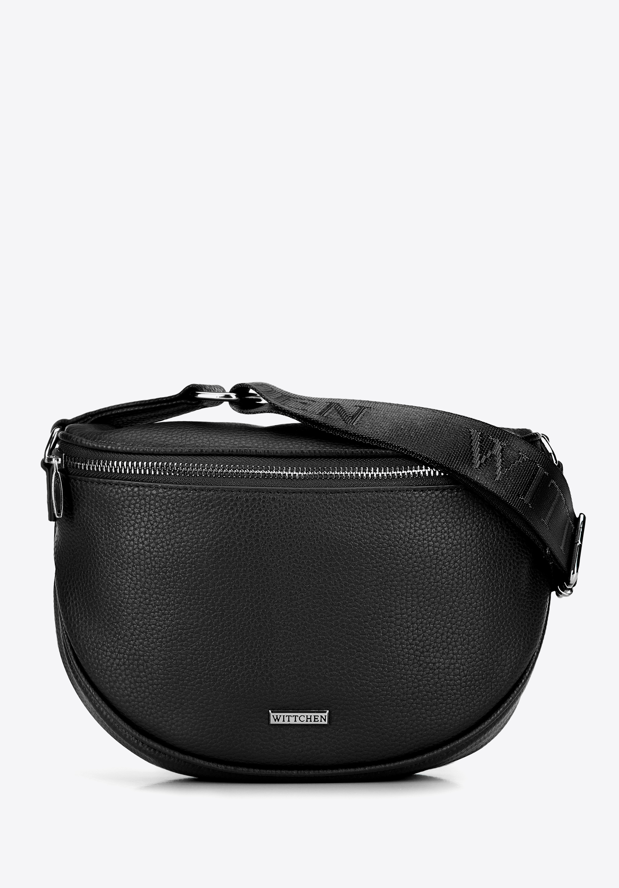 Damen Gürteltasche aus Öko-Leder, schwarz-silber, 100-3Y-010-1S, Bild 1