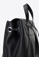 Damen-Lederrucksack mit Nähten, schwarz-silber, 95-4E-623-11, Bild 4