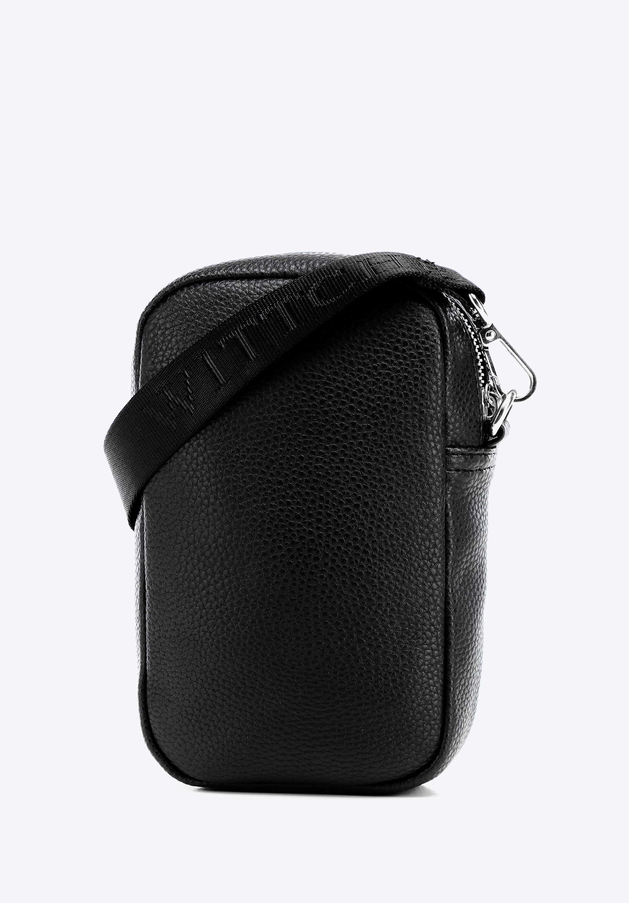 Damen-Mini-Tasche aus Öko-Leder, schwarz-silber, 100-2Y-011-1S, Bild 1