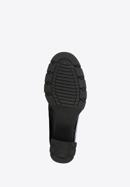 Damen-Stiefel aus Leder mit Blockabsatz, schwarz-silber, 95-D-516-1L-40, Bild 5