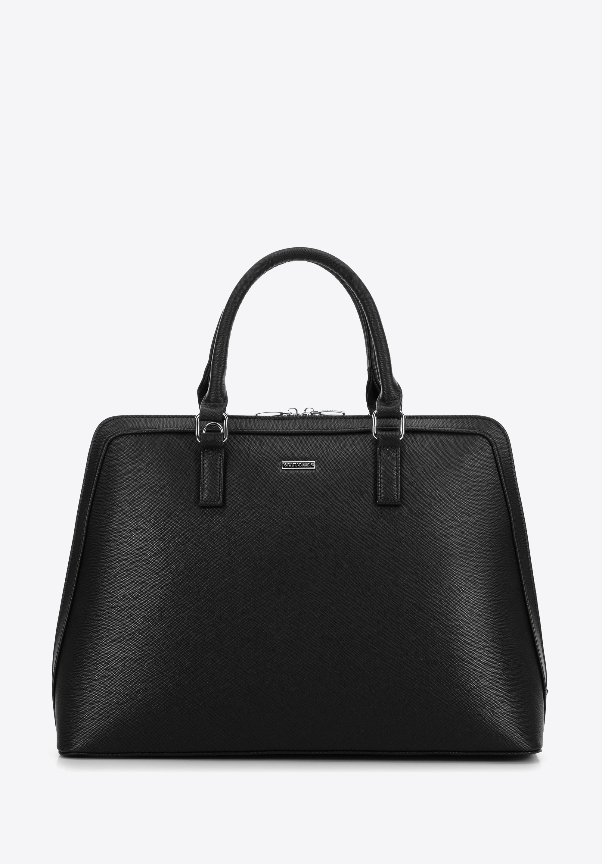 Damenaktentasche mit Laptopfach, schwarz-silber, 99-4Y-234-1S, Bild 1