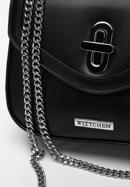Damenhandtasche aus Öko-Leder mit Kette, schwarz-silber, 97-4Y-755-9, Bild 5