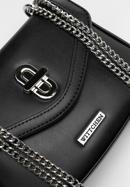 Damenhandtasche aus Öko-Leder mit Kette, schwarz-silber, 97-4Y-755-9, Bild 6