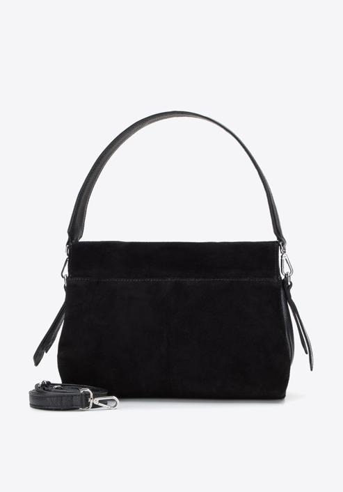 Damenhandtasche aus weichem Leder, schwarz-silber, 95-4E-022-11, Bild 2