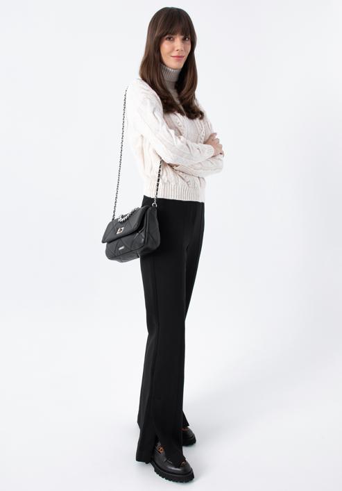 Gesteppte Damentasche mit Kette, schwarz-silber, 97-4Y-228-0, Bild 16