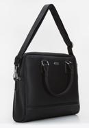 klassische Damen-Laptoptasche aus Ökoleder bis 11/12 Zoll, schwarz-silber, 94-4Y-623-5, Bild 4