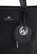 Klassische Shopper-Tasche aus Leder mit Etui und Schlüsselring, schwarz-silber, 95-4E-612-8, Bild 5