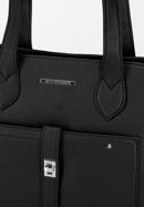 Klassische Shopper-Tasche mit Fronttasche, schwarz-silber, 29-4Y-002-BF, Bild 5