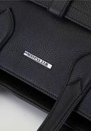 Klassische Shopper-Tasche mit Fronttasche, schwarz-silber, 29-4Y-002-BF, Bild 6