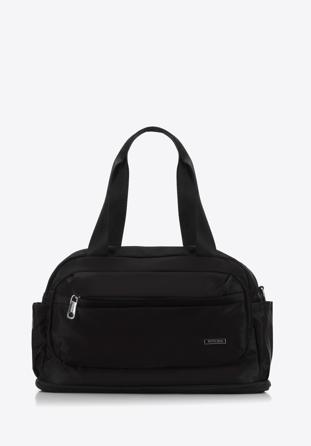Kleine Reisetasche aus Nylon, schwarz-silber, 98-4Y-106-1S, Bild 1