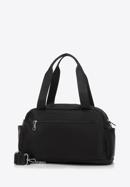 Kleine Reisetasche aus Nylon, schwarz-silber, 98-4Y-106-8, Bild 2