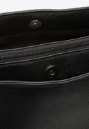 Shopper-Tasche aus Leder mit drei Fächern, schwarz-silber, 97-4E-621-3, Bild 6