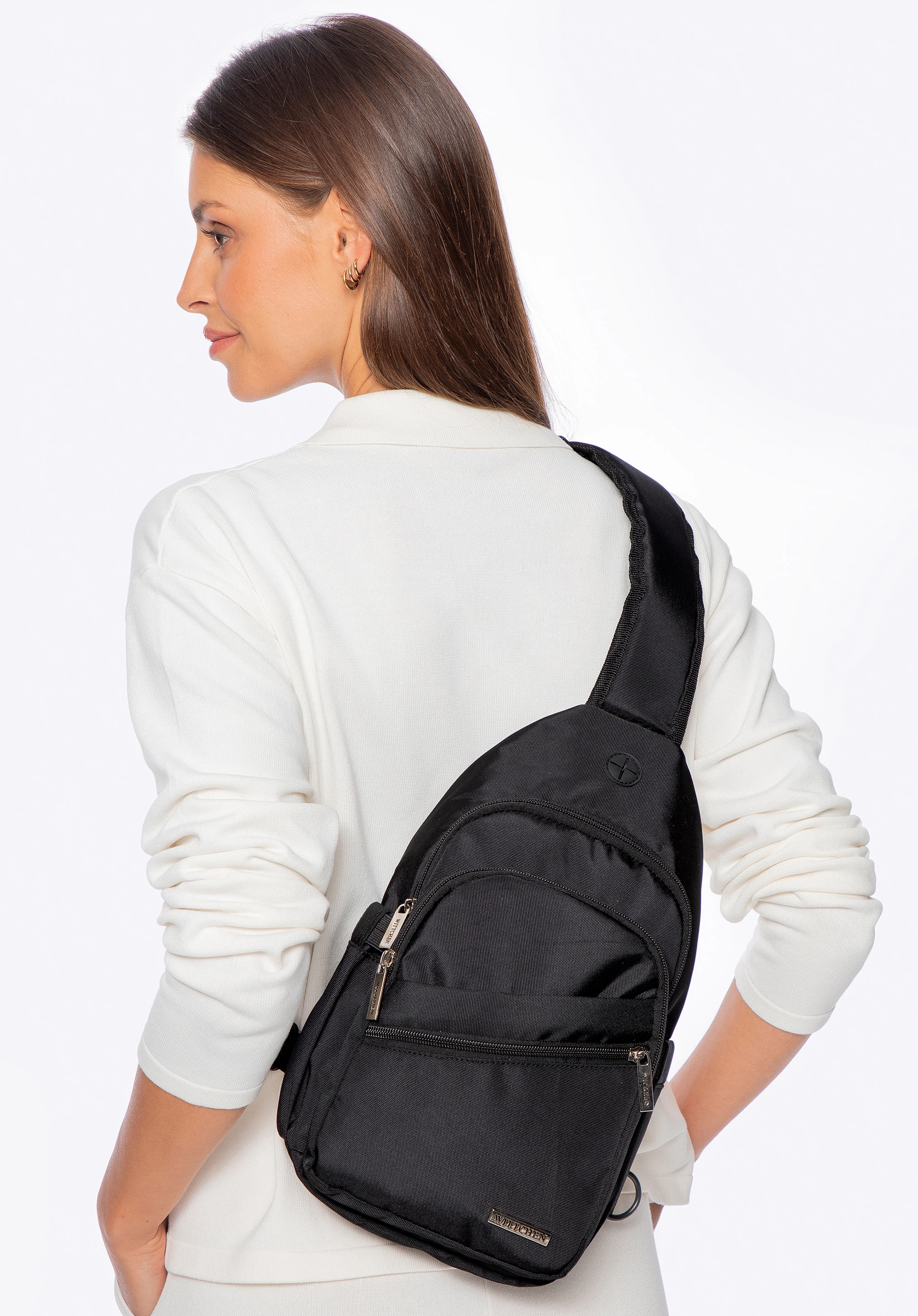 Sling-Rucksack aus Polyester, schwarz, 29-3P-001-10, Bild 1