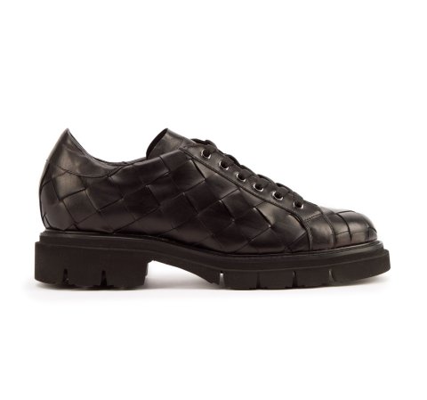 Sneaker für Damen mit geflochtenem Muster, schwarz, 93-D-110-1-37_5, Bild 1
