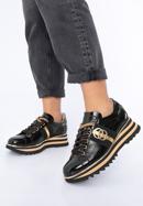 Sneakers für Damen aus Lackleder mit Schnalle, schwarz, 97-D-100-1-35, Bild 15