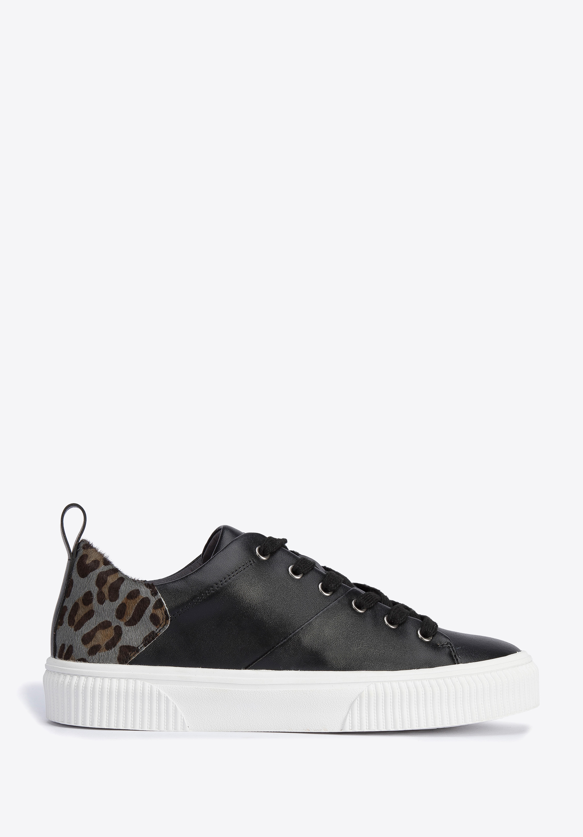 Sneakers für Damen aus Leder mit Leopardenmuster, schwarz, 95-D-952-1-40, Bild 1