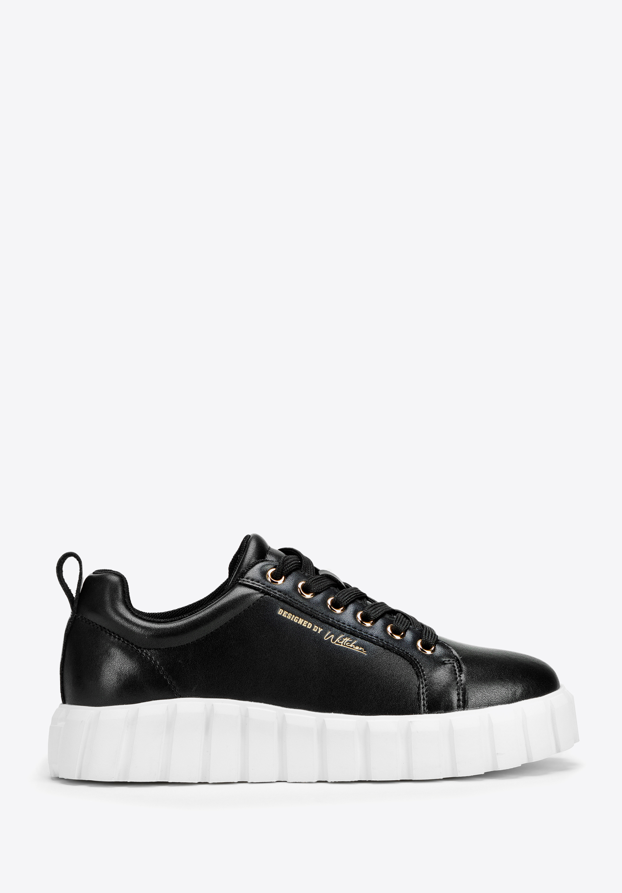 Mode-Plateau-Sneaker aus Leder für Damen, schwarz, 97-D-951-1-36, Bild 1