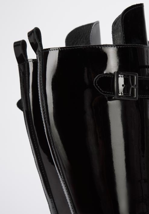 Springerstiefel aus Leder mit Plateausohle, schwarz, 95-D-800-1-37, Bild 6