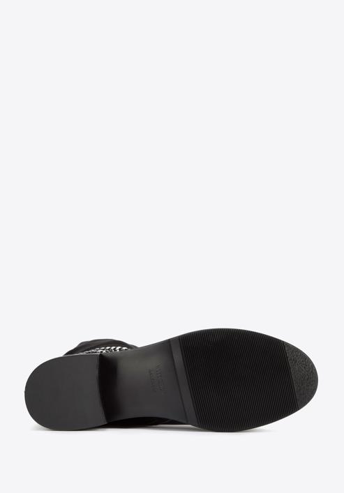Stiefel aus Leder mit elastischem Schaft und Ketten, schwarz, 95-D-503-1-37, Bild 5