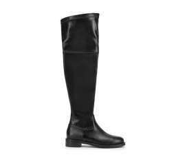 Stiefel aus Leder mit Kette, schwarz, 93-D-957-1-35, Bild 1
