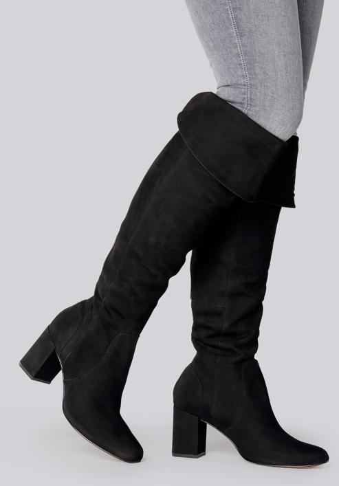 Stiefel aus Wildleder mit Blockabsatz, schwarz, 93-D-755-1-40, Bild 20