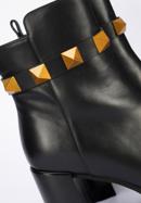 Stiefelette aus Leder mit dekorativen Nieten, schwarz, 95-D-501-1-38, Bild 8