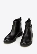 Stiefelette aus Leder mit Riemen und Schnalle, schwarz, 93-D-552-4-38, Bild 2