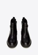 Stiefelette aus Leder mit Riemen und Schnalle, schwarz, 93-D-552-8-37, Bild 3