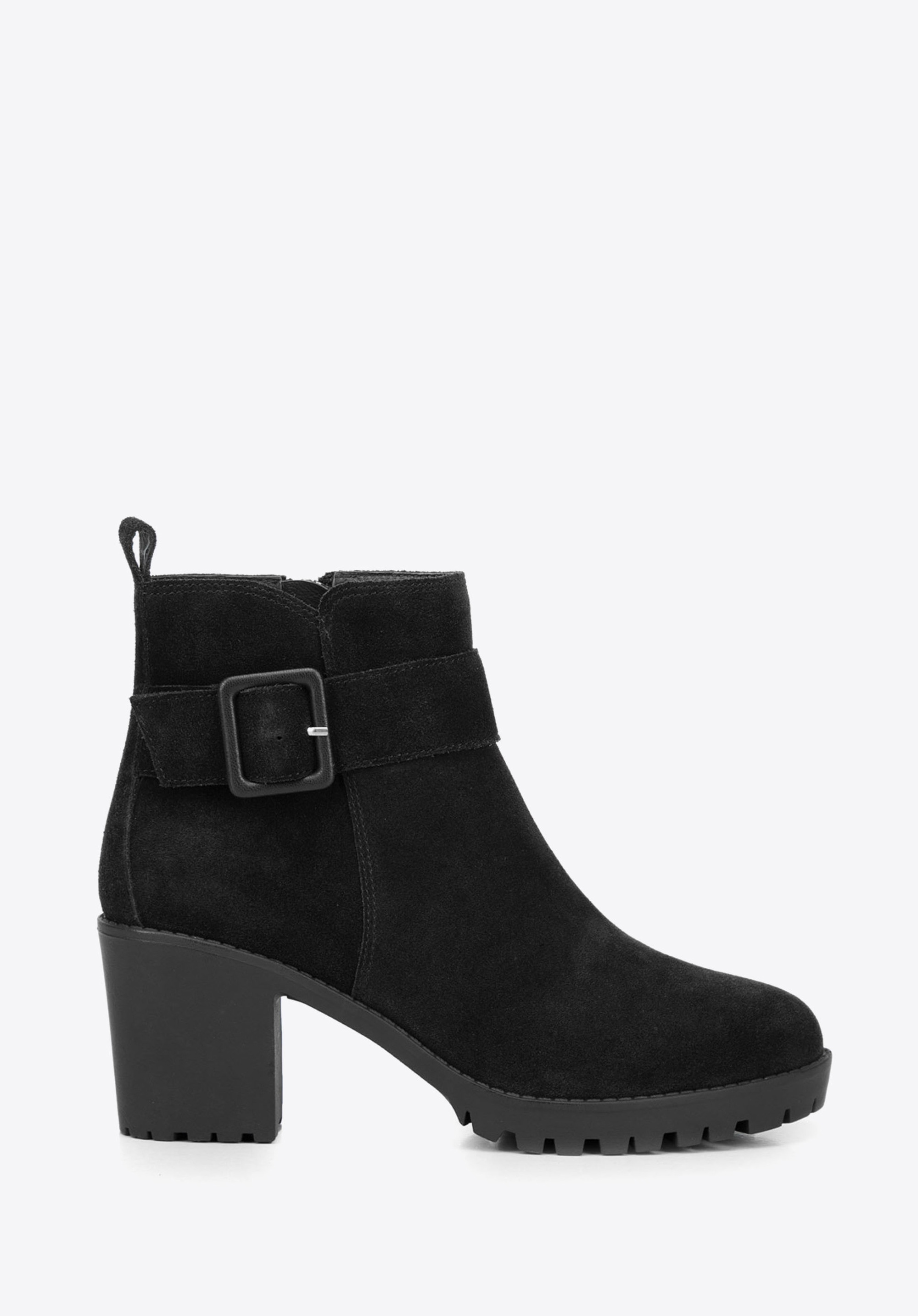 Stiefelette aus Leder mit Schnalle