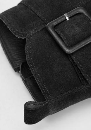 Stiefelette aus Leder mit Schnalle, schwarz, 93-D-551-1-41, Bild 1