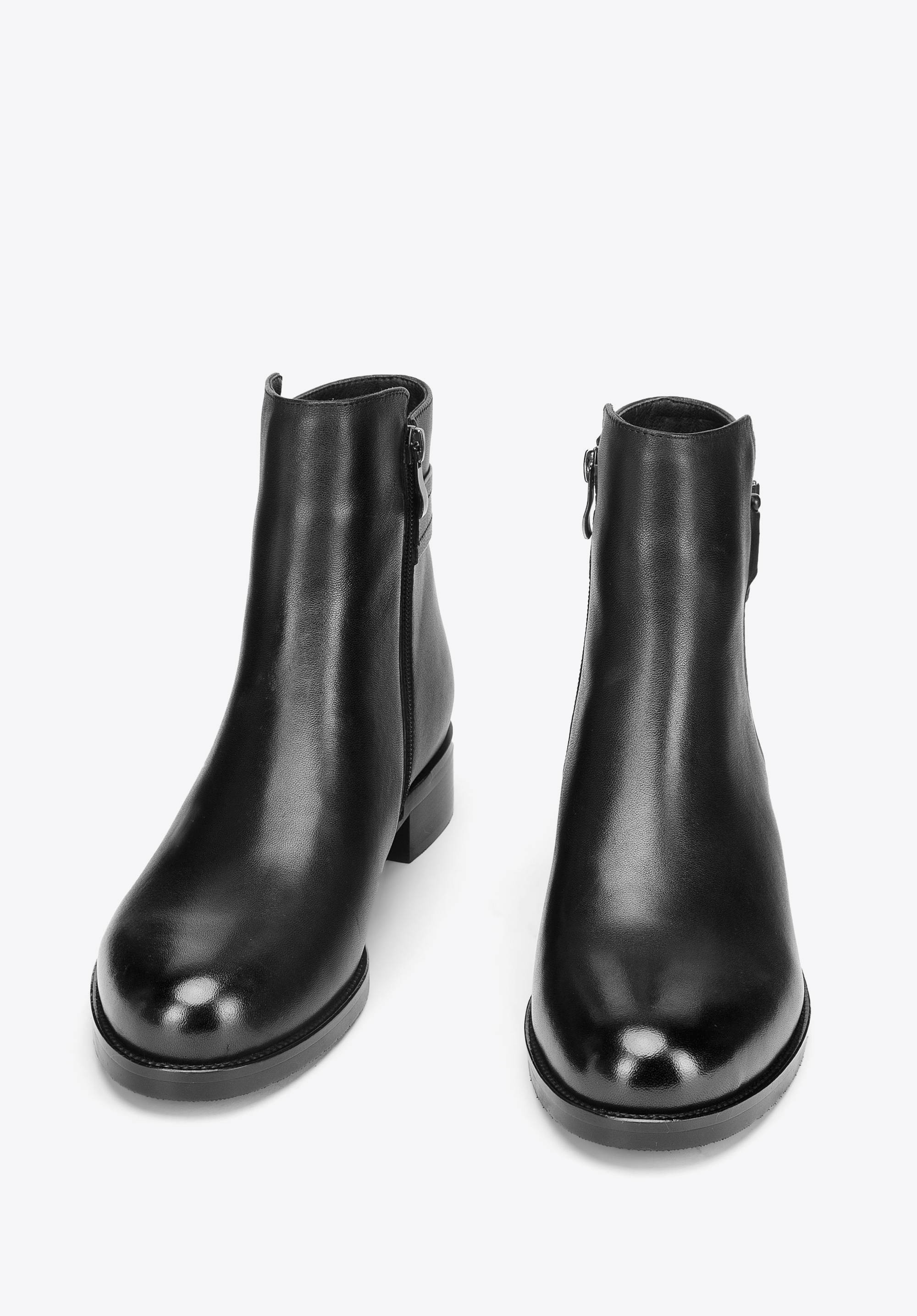 Stiefelette aus Leder mit  Zirkonium, schwarz, 93-D-962-1-35, Bild 1