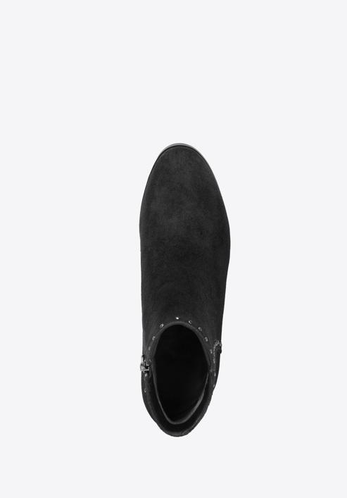 Stiefelette aus Wildleder mit Nieten, schwarz, 93-D-960-1-41, Bild 4