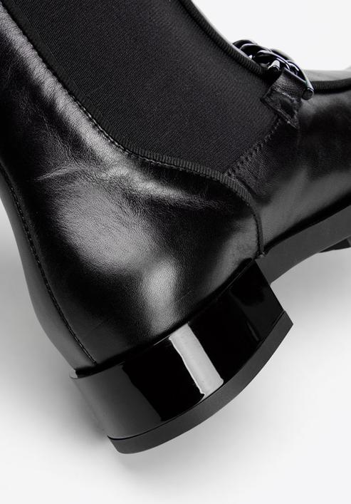 Stiefelette mit Gummizügen und Kette, schwarz, 93-D-801-1-38, Bild 8