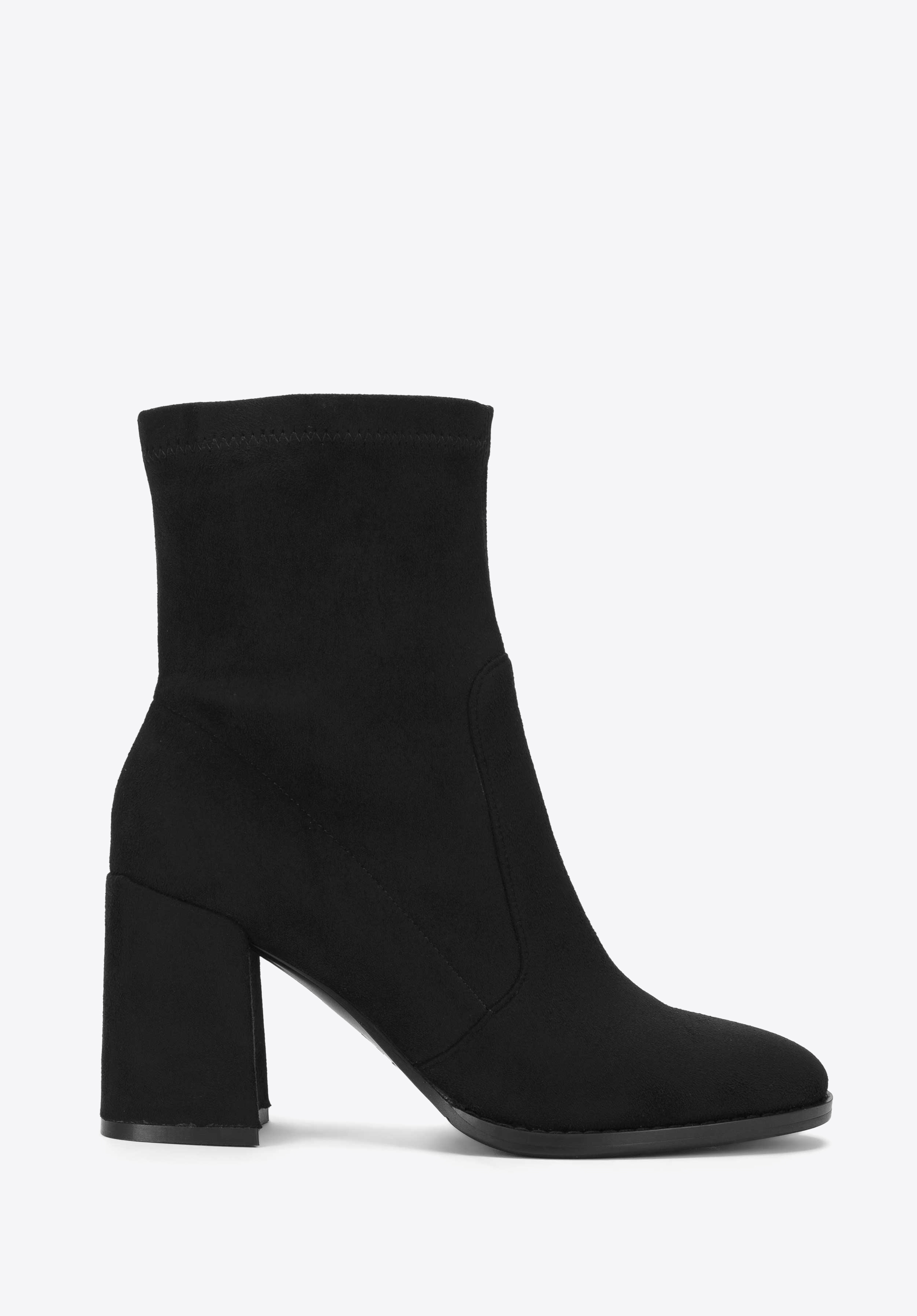 Stiefeletten aus Öko-Wildleder mit flexiblem Schaft, schwarz, 93-D-968-1-39, Bild 1