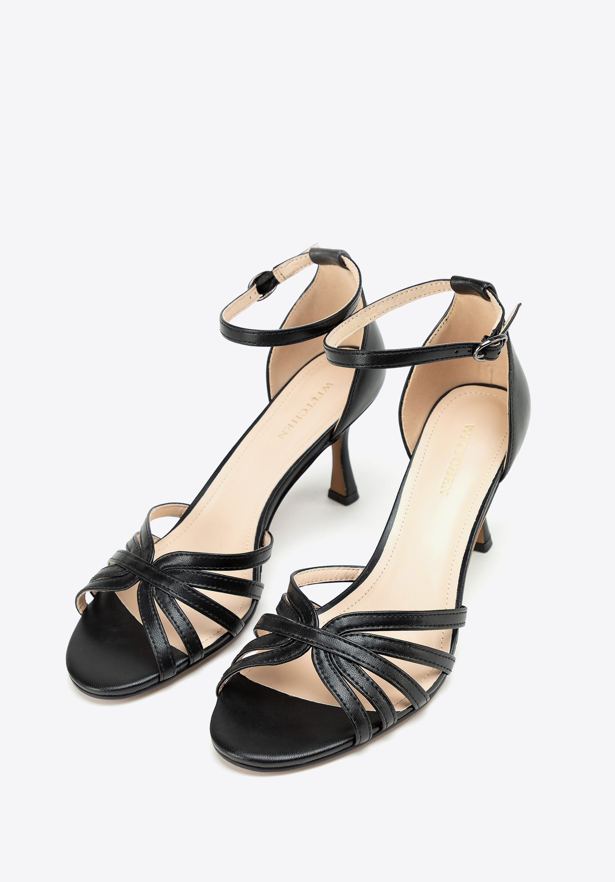 Stiletto-Sandalen aus Leder für Frauen, schwarz, 100-D-509-1-38, Bild 1