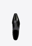 Stiletto-Stiefelette aus Leder in Kroko-Optik, schwarz, 95-D-506-1-36, Bild 5