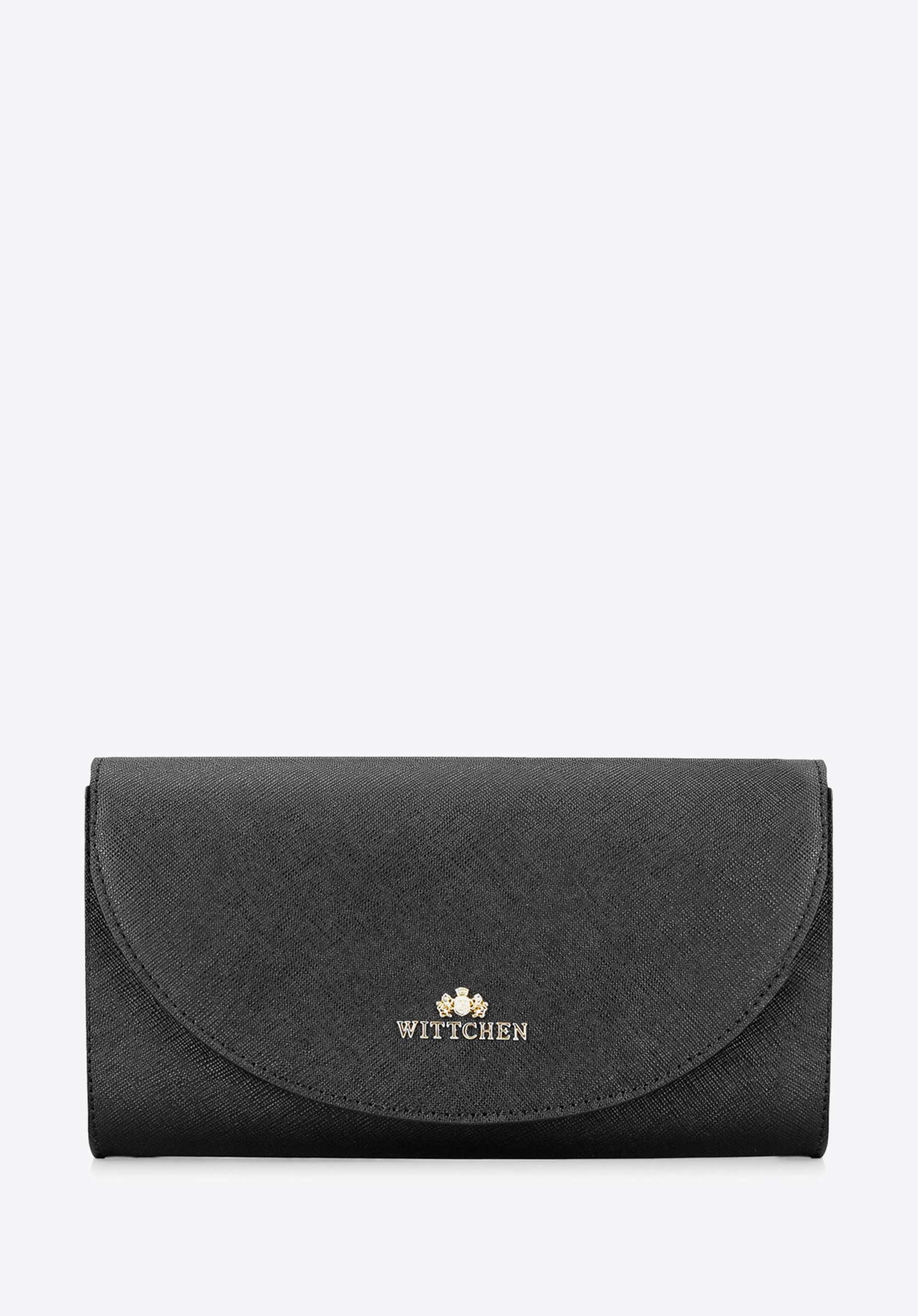 Stilvolle Abendtasche aus Leder, schwarz, 92-4E-660-11, Bild 1