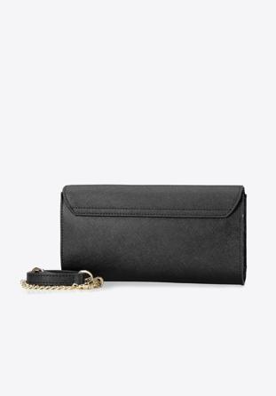 Stilvolle Abendtasche aus Leder, schwarz, 92-4E-660-11, Bild 1