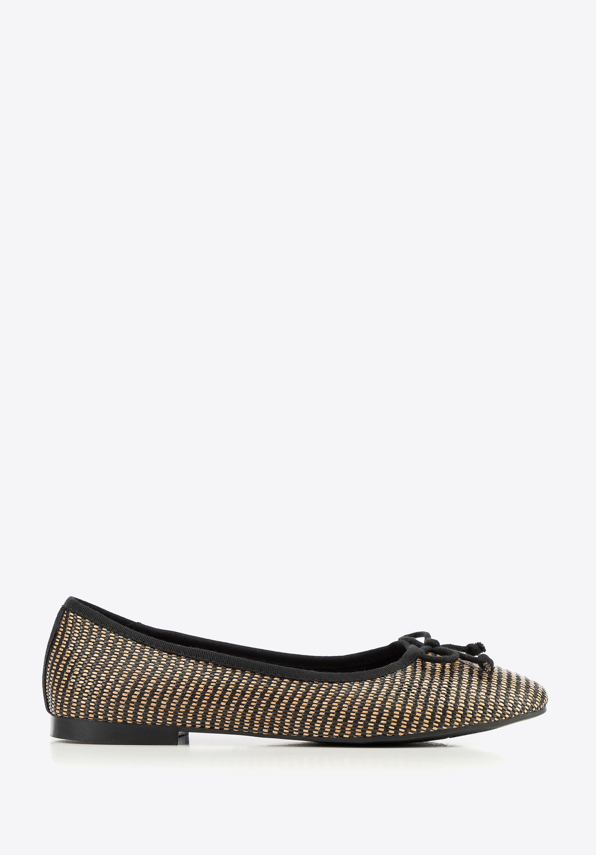 Strukturierte Ballerinas mit Schleifendetail, schwarz, 100-DP-403-1-41, Bild 1