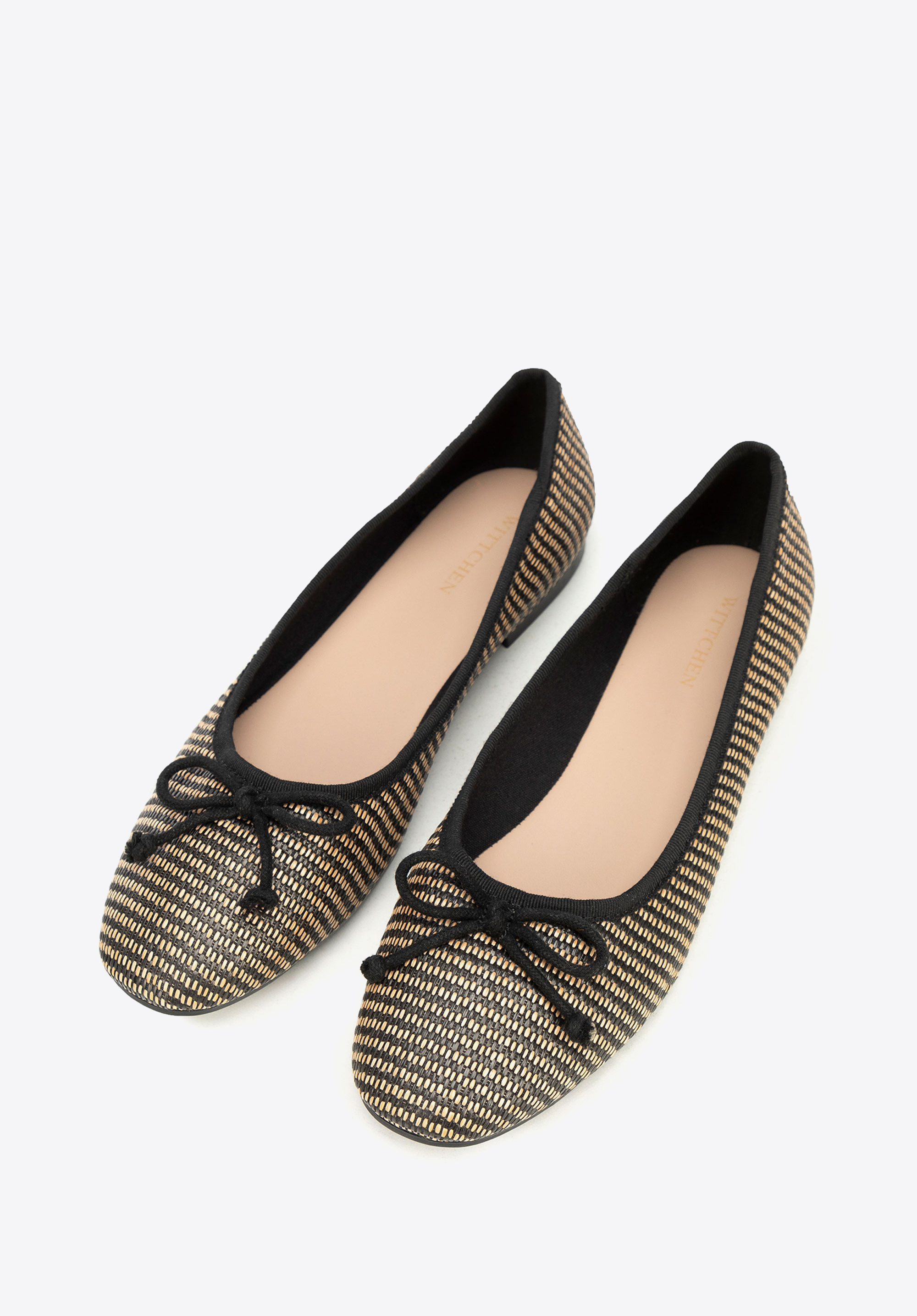 Strukturierte Ballerinas mit Schleifendetail, schwarz, 100-DP-403-1-41, Bild 1