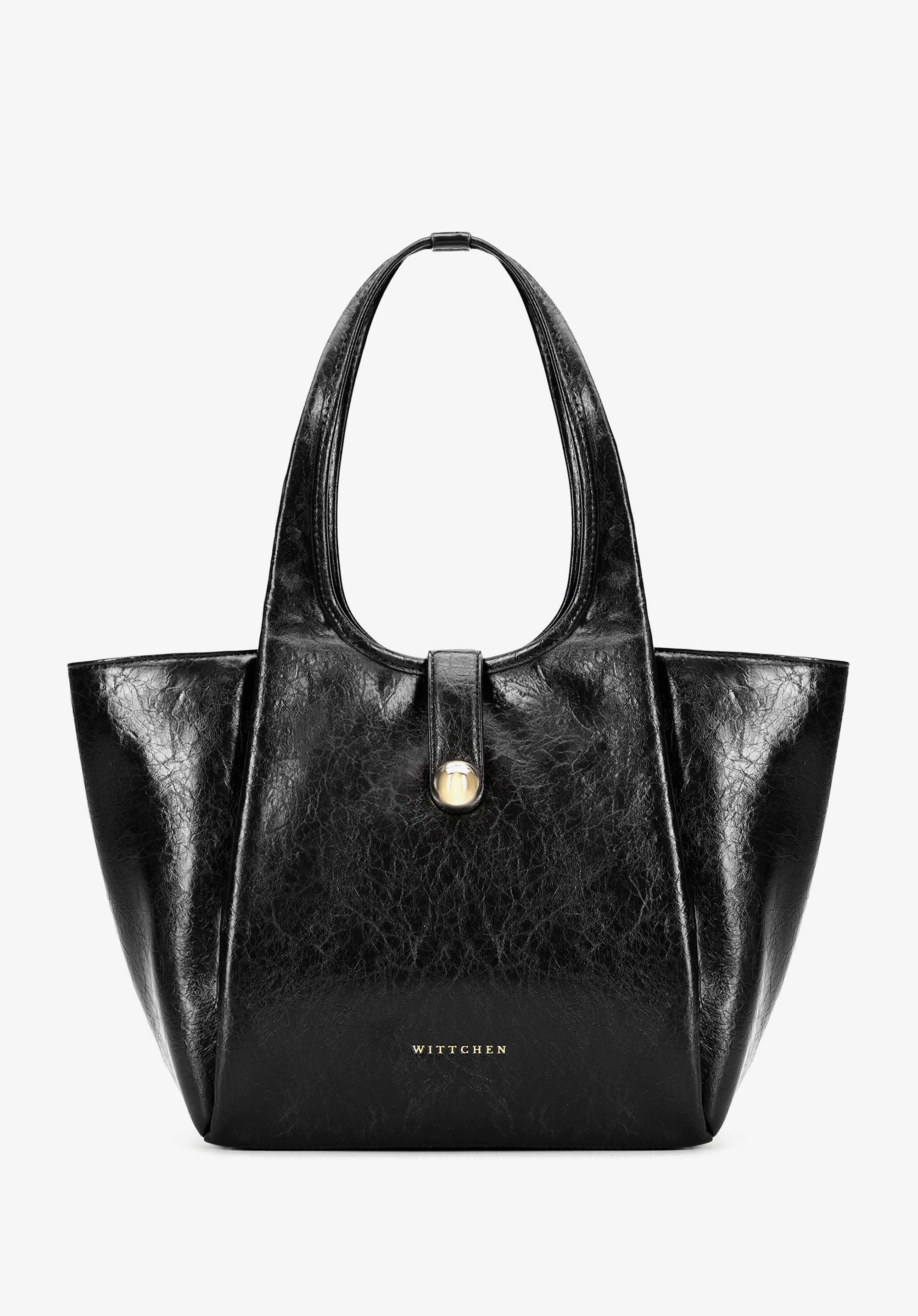 Damen Shopper aus Kunstleder mit dekorativem Riemen 101-4Y-418
