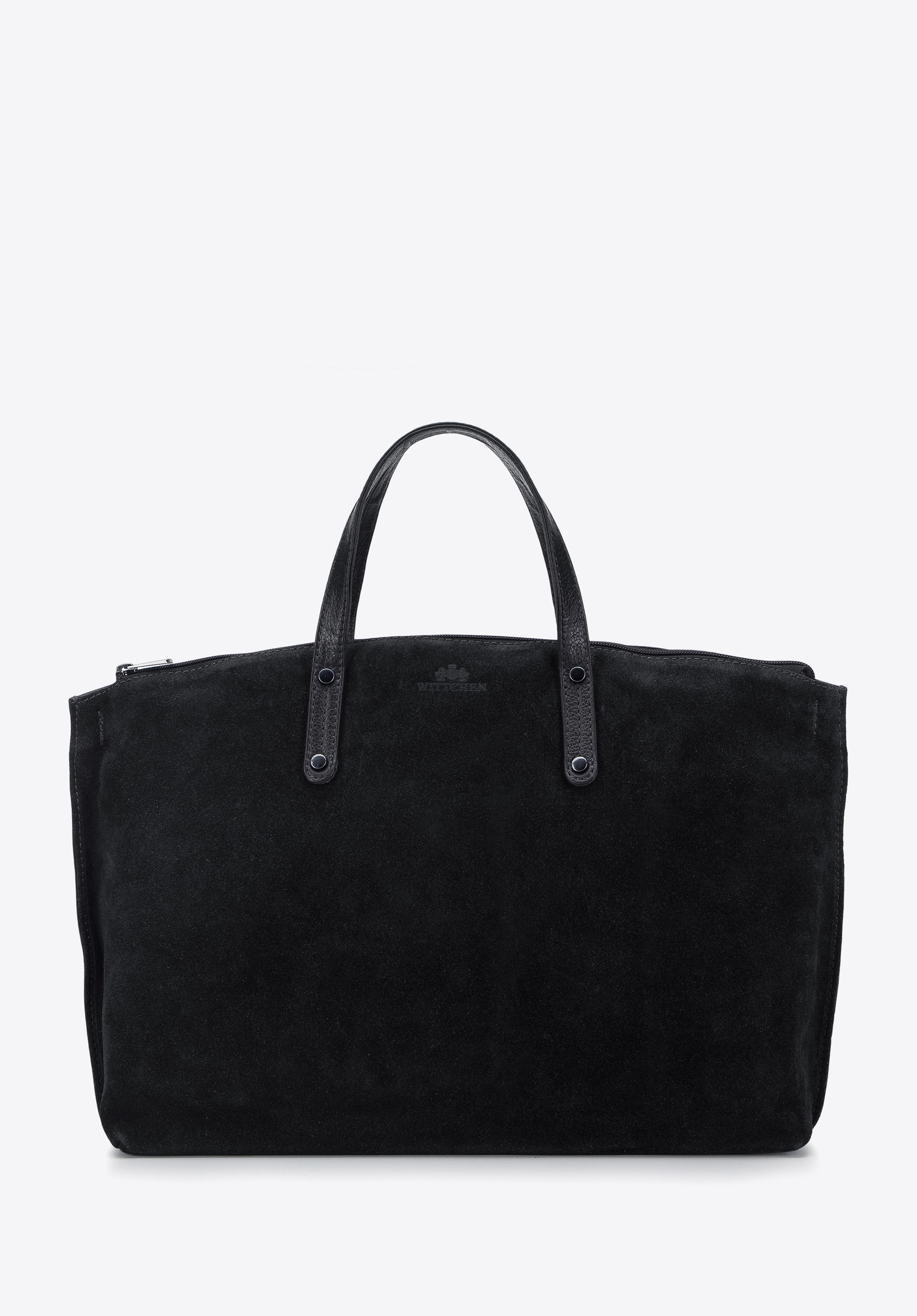 Tragetasche aus Leder mit abnehmbarer Tasche, schwarz, 95-4E-018-1, Bild 1