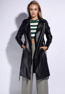 Trenchcoat für Damen aus Öko-Leder, schwarz, 95-9P-103-1-M, Bild 1