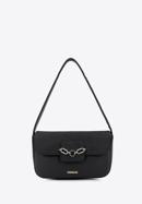 Überschlagtasche für Damen mit Kettenriemendetail, schwarz, 95-4Y-412-3, Bild 2