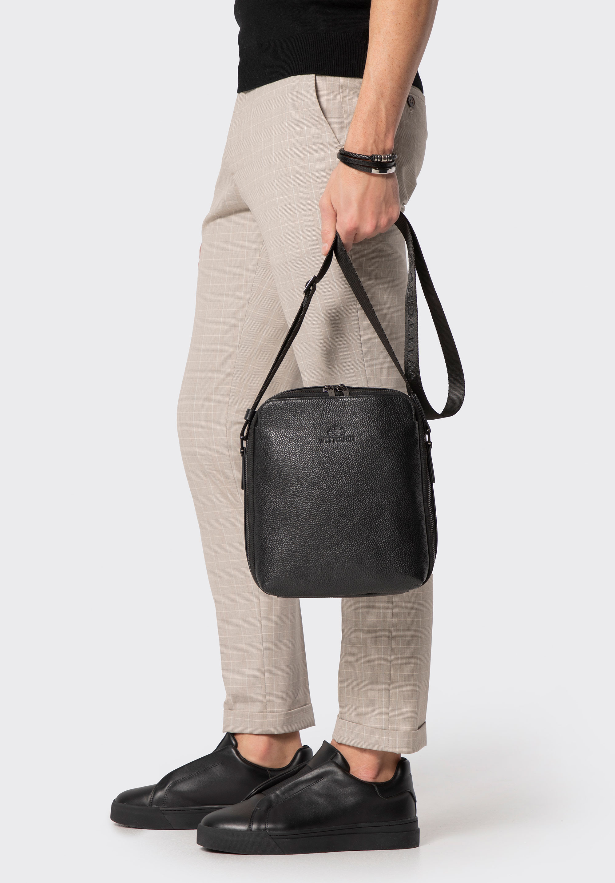 Umhängetasche aus Leder für Herren, schwarz, 29-4U-309-1, Bild 1