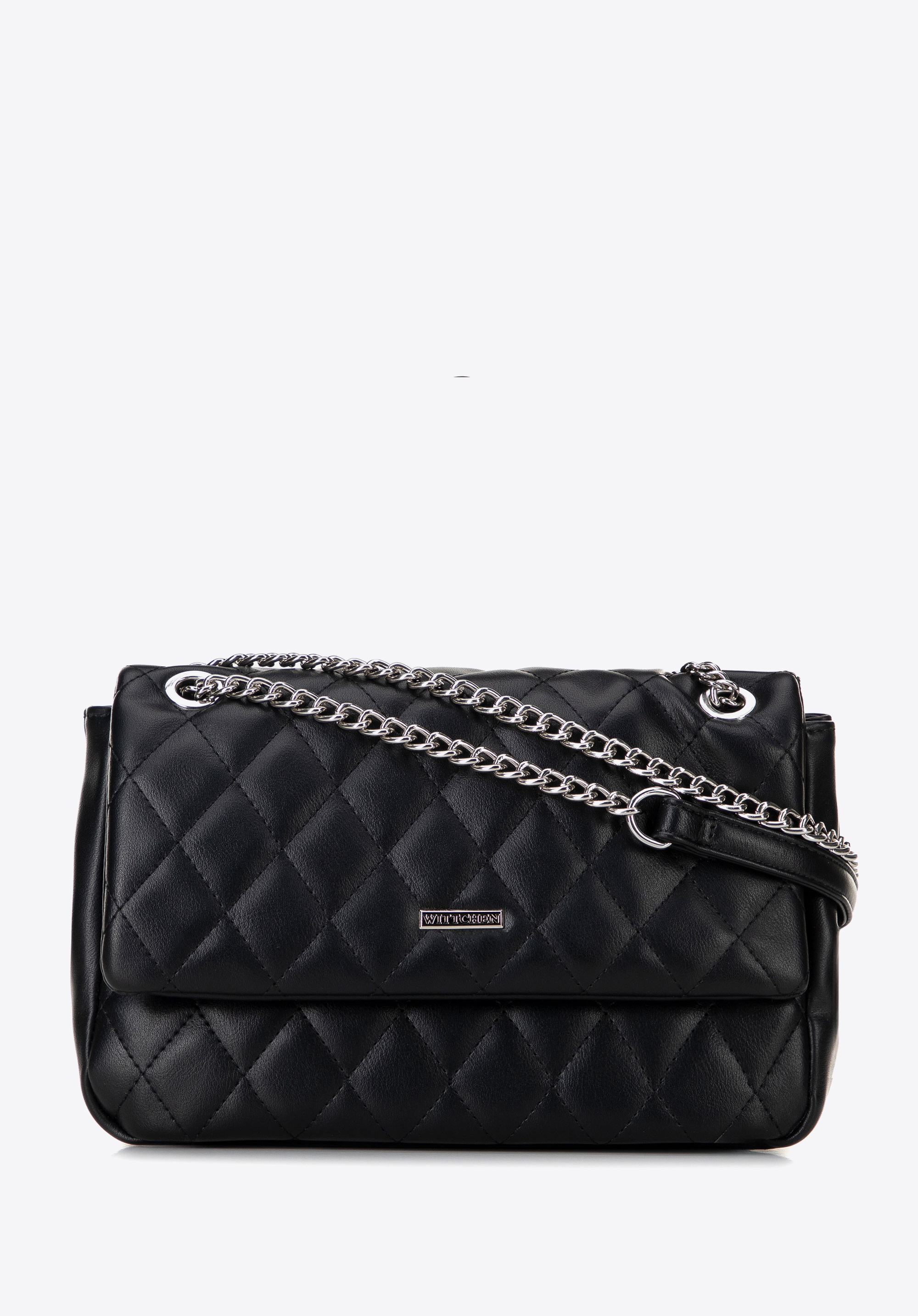Umhängetasche aus Öko-Leder für Damen, schwarz, 100-4Y-229-1, Bild 1